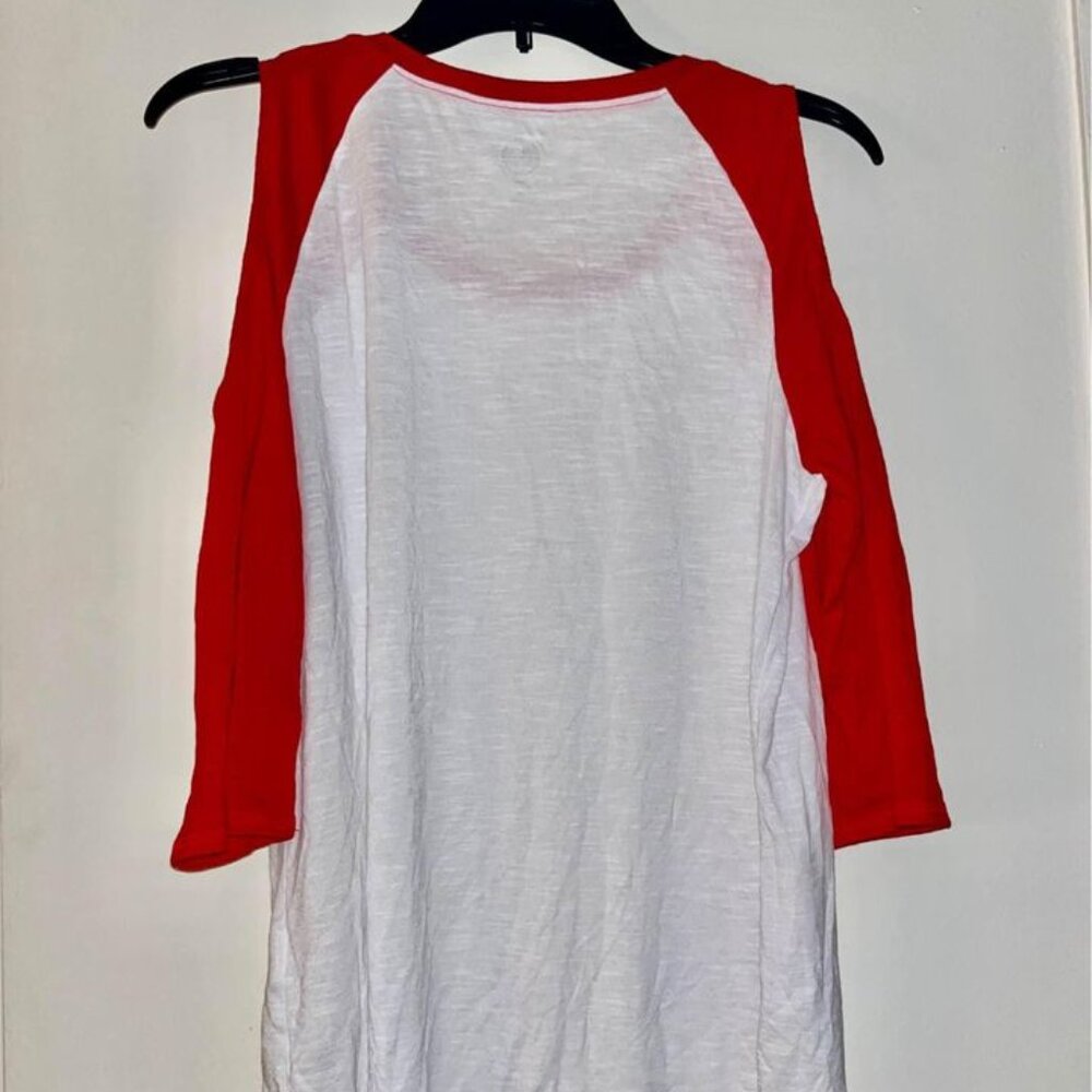 Authentic American Heritage by SO Dropped Shoulder White & Red Shirt, XL - Picture 5 of 9